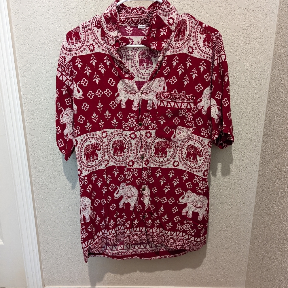 Elephant button down shirt